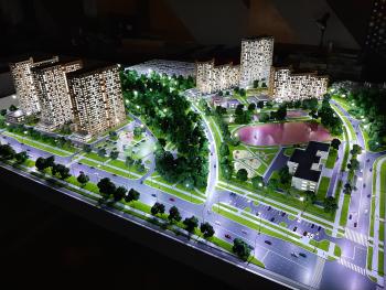 Архитектурный макет с подсветкой